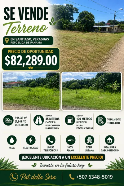 Property for sale in Santiago, province of Veraguas, Panama.
